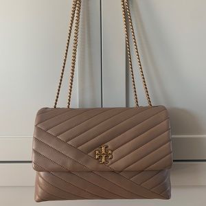 TORY BURCH KIRA CONVERTIBLE SHOULDER BAG TAUPE